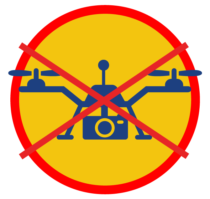 No drones icon — recreational drone flights are prohibited within an active Temporary Flight Restriction