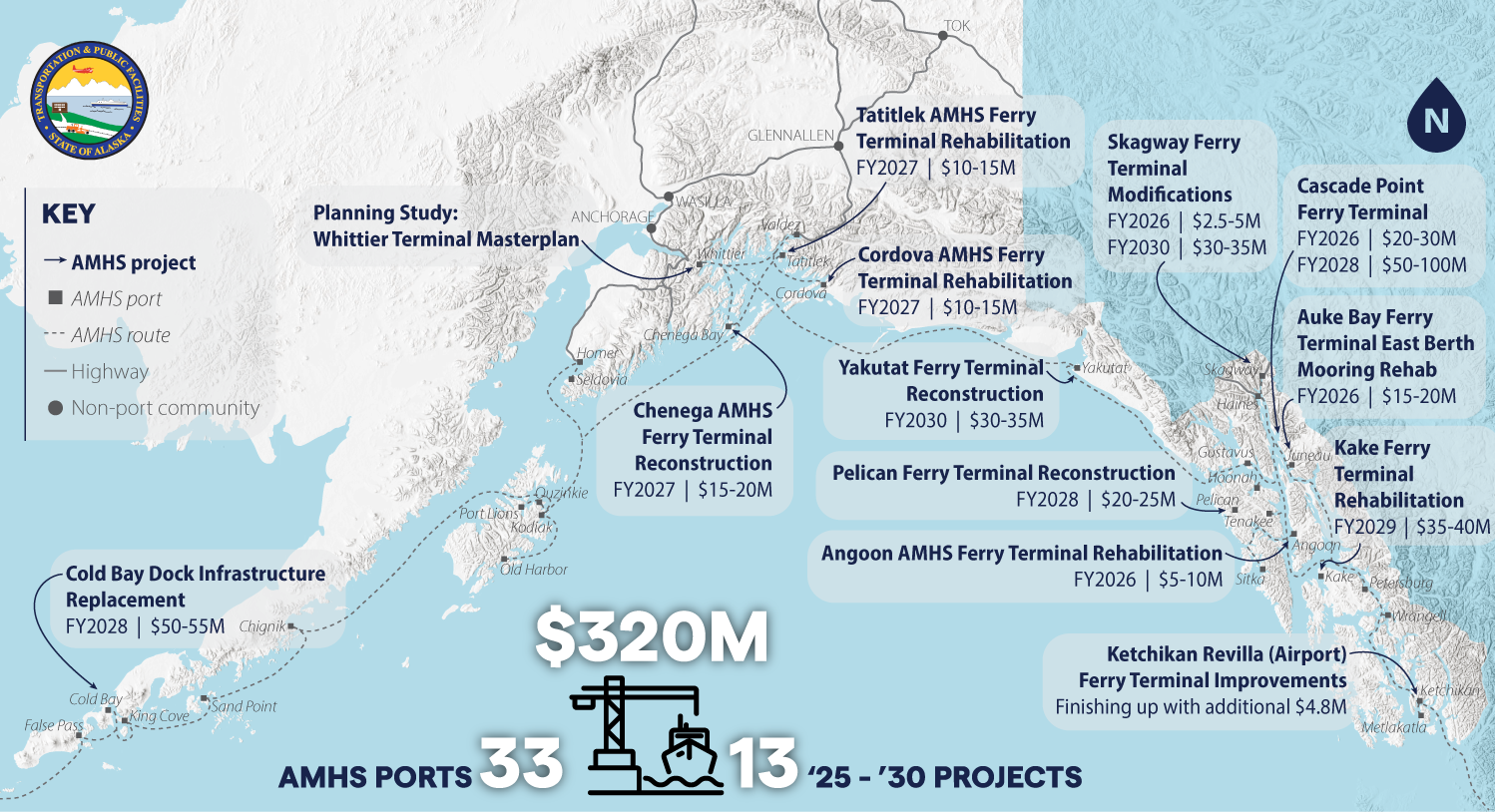 Alaska Ferry System Map
