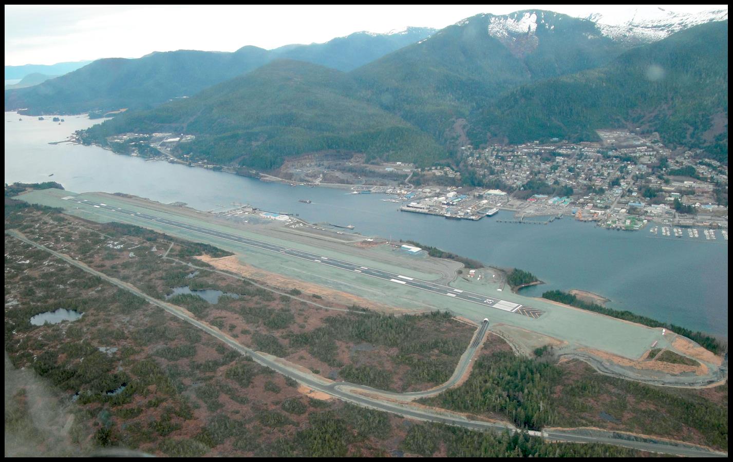 Airport view from plane