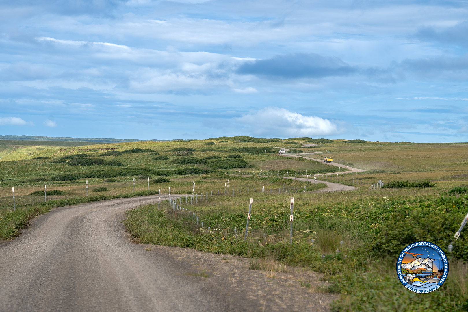 An existing stretch of gravel road near King Cove