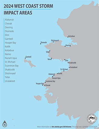2024 West Coast Storm Impact Areas