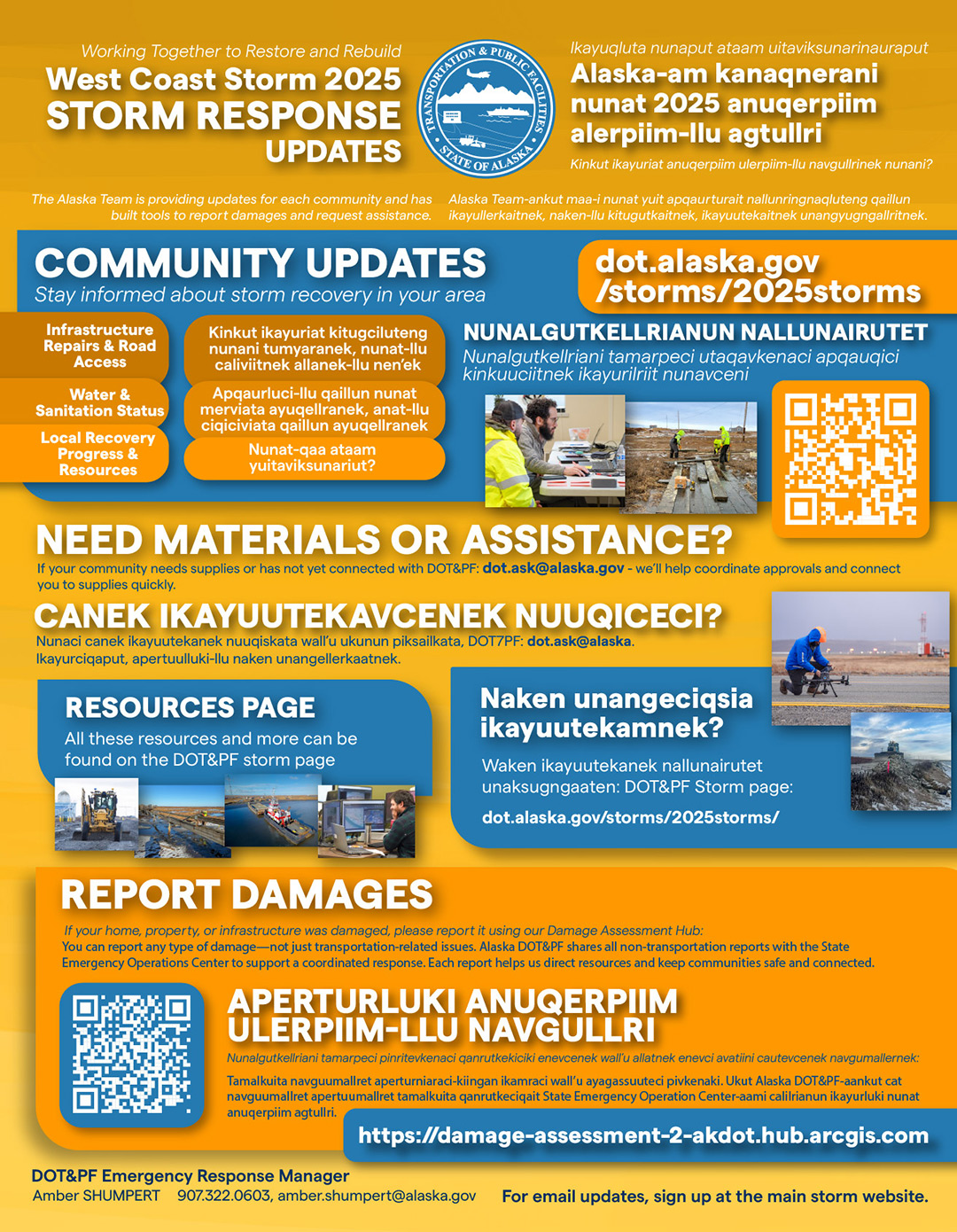 Informational flyer for residents affected by the West Coast Storm/Typhoon Halong