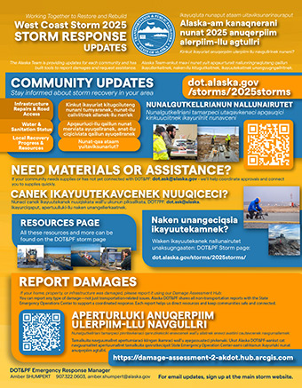 Informational flyer for residents affected by the West Coast Storm/Typhoon Halong