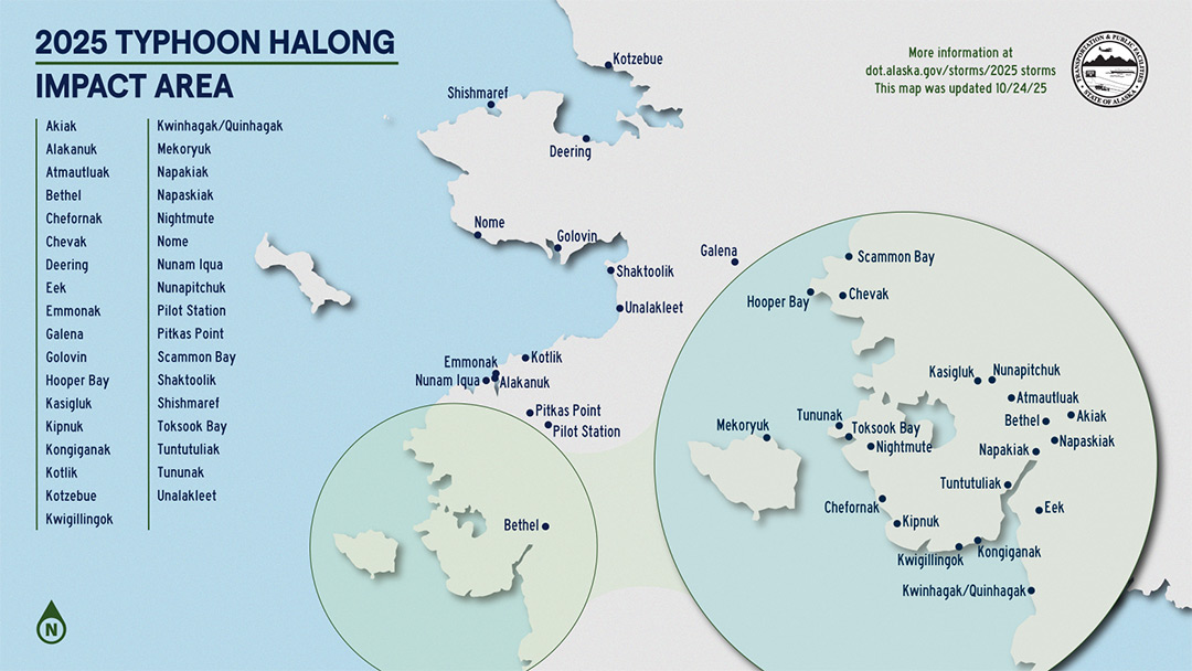 2025 Typhoon Halong Impact Area - Alaska