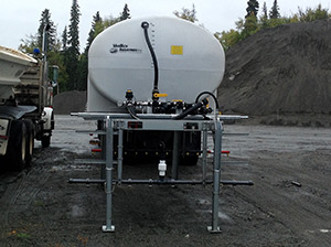 Prepared salt brine in storage tank