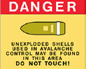 Unexploded Ordnance warning sign