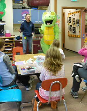 CLassroom presentation with Reflectorsaurus.