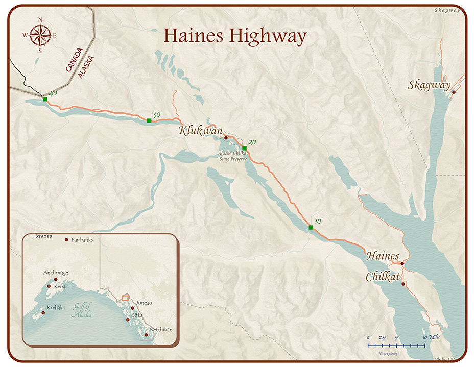 map of the Haines Highway corridor