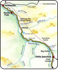 map of the North segment of the Richardson Highway